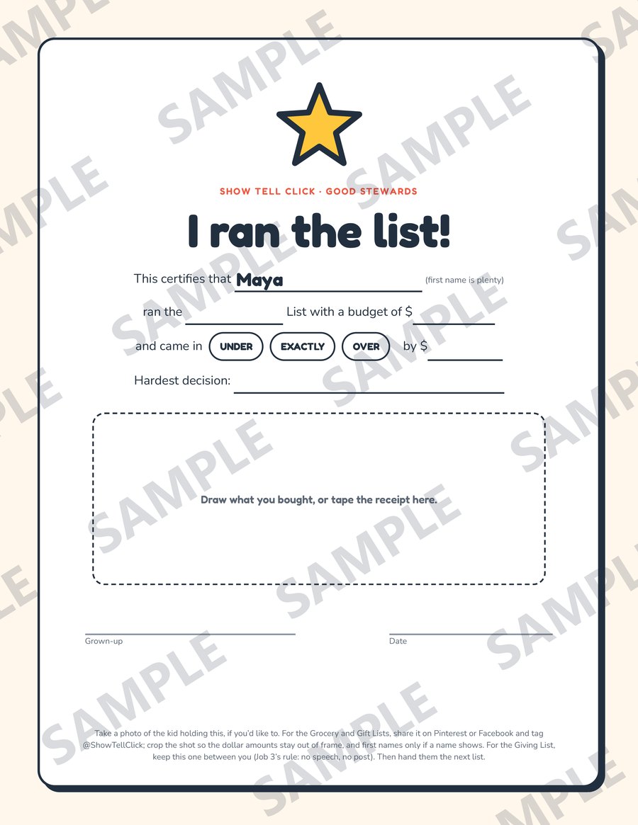 The “I ran the list!” certificate